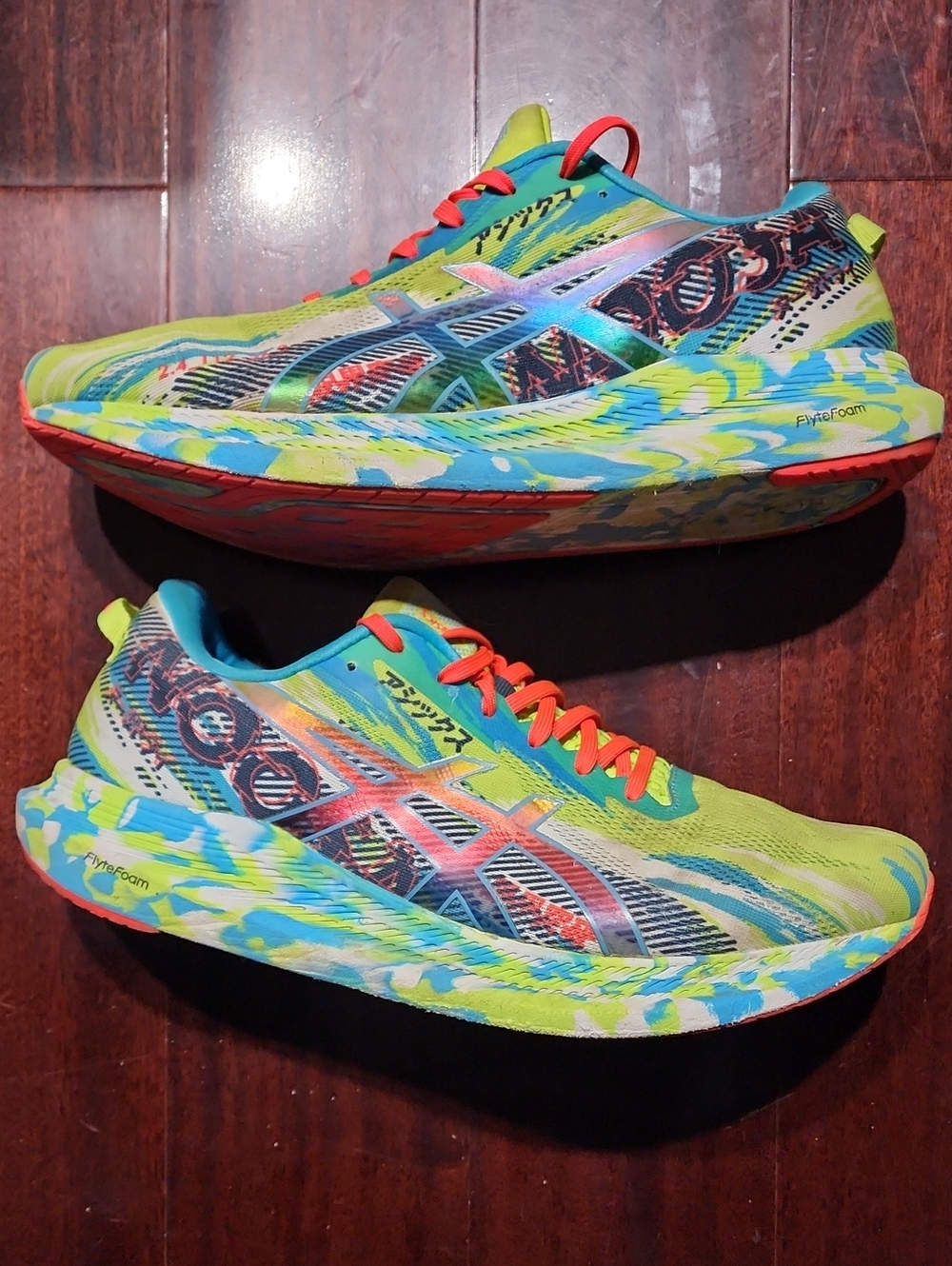ASICS Noosa Tri 13 Color Injection Pack - Hazard Green Digital Aqua Sz 12